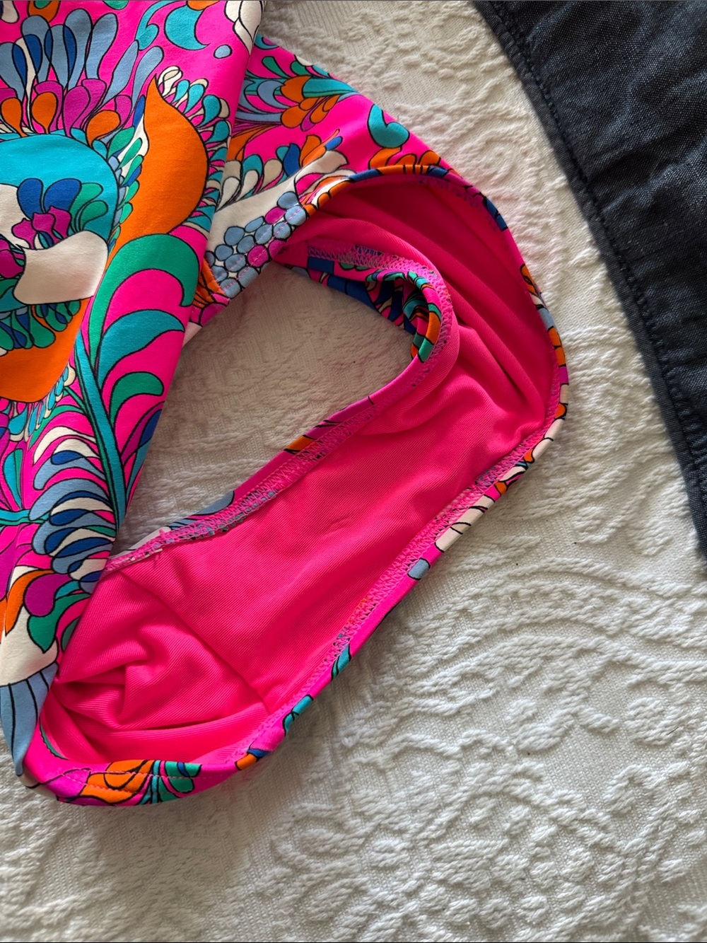 kate spade Pink Floral Print One-Piece Swimsuit - Picture 4 of 4